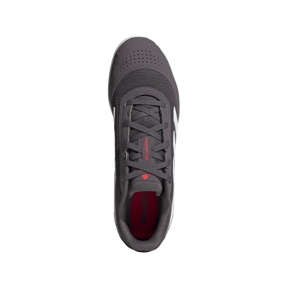 Adidas Predator Club IN Indoor Soccer Shoes for Men - Grey Strata/Cloud White/Lucid Red - Perfect for Futsal, Training & Indoor Football Games