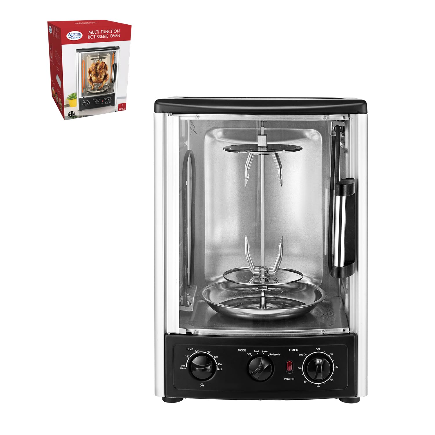 Premium Electric Roaster Oven for Turkey, Chicken, Shawarma & Baking - 18QT Multi-Function Slow Cooker with Bake Rack & Kebab Skewers - Digital Temperature Control - Perfect for Holiday Meals, Family Dinners & Outdoor BBQs