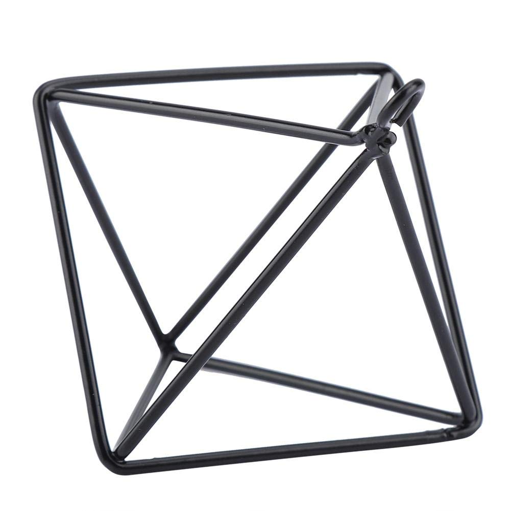 Geometric Air Plant Holders - Modern Hanging Stand for Tillandsia, Bromeliads & Succulents | Stylish Home Decor for Living Room, Office & Gifts (Black)