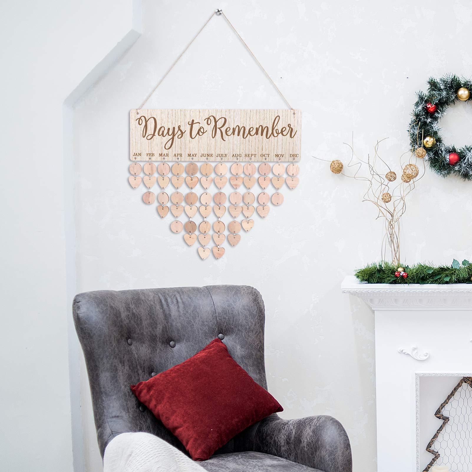DIY Wooden Birthday Reminder Calendar Board - Handmade Wall Hanging Home Decor Plaque for Birthdays & Special Events | Perfect for Living Room, Bedroom, Office & Gift Giving