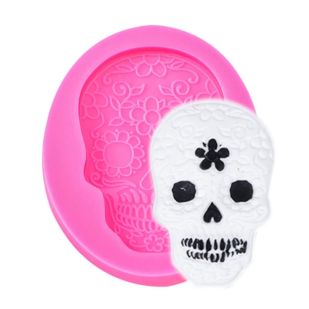 Halloween Skull Fondant Molds - Silicone Cupcake Toppers, Chocolate Candy & Gum Paste Molds for Cake Decorating, Polymer Clay & Epoxy Resin Crafts - Perfect for Halloween Parties, DIY Desserts & Spooky Treats
