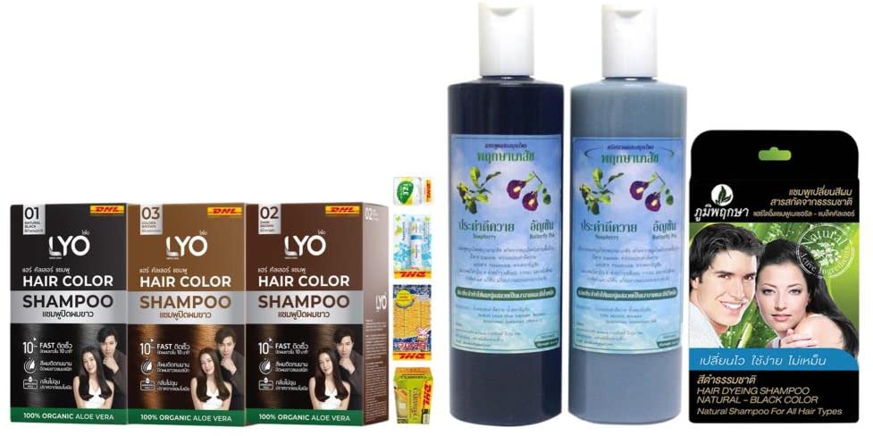 Organic Lyo Hair Color Shampoo & Conditioner Set - 100% Natural with Soapberry & Butterfly Pea Extract | 3-Piece Kit for Vibrant Hair Color | Fast DHL Shipping by Beauty Good Shops | Perfect for At-Home Hair Care & Salon-Quality Results