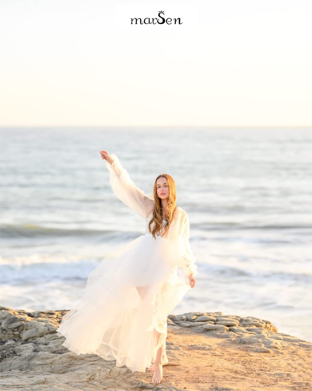 Elegant White Tulle Prom Dress with Long Sleeves & Corset - Women's Puffy Ball Gown Princess Dress for Formal Events, Weddings & Special Occasions
