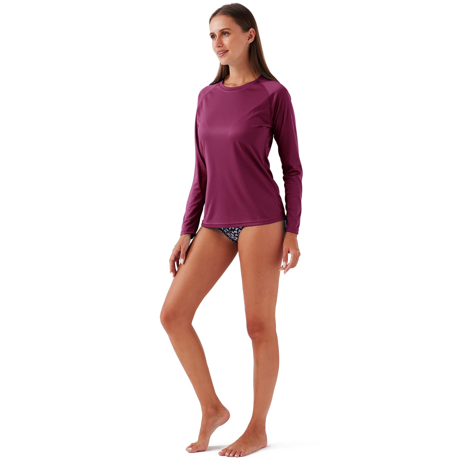 NAVISKIN Women's UPF 50+ Sun Protection Long Sleeve Shirts - Quick Dry Lightweight Rash Guard for Hiking, Swimming & Outdoor Activities