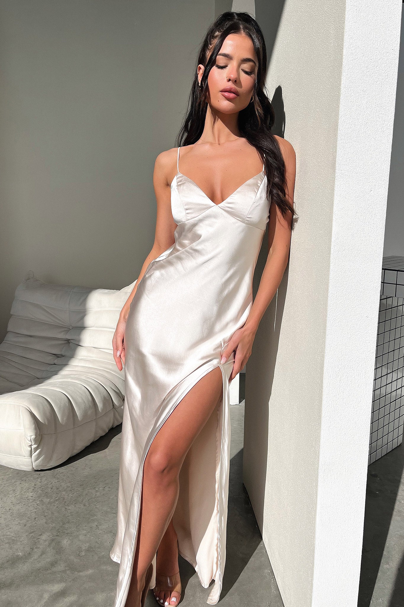 Elegant Jennifer Maxi Dress in Champagne - Perfect for Weddings, Parties & Special Occasions