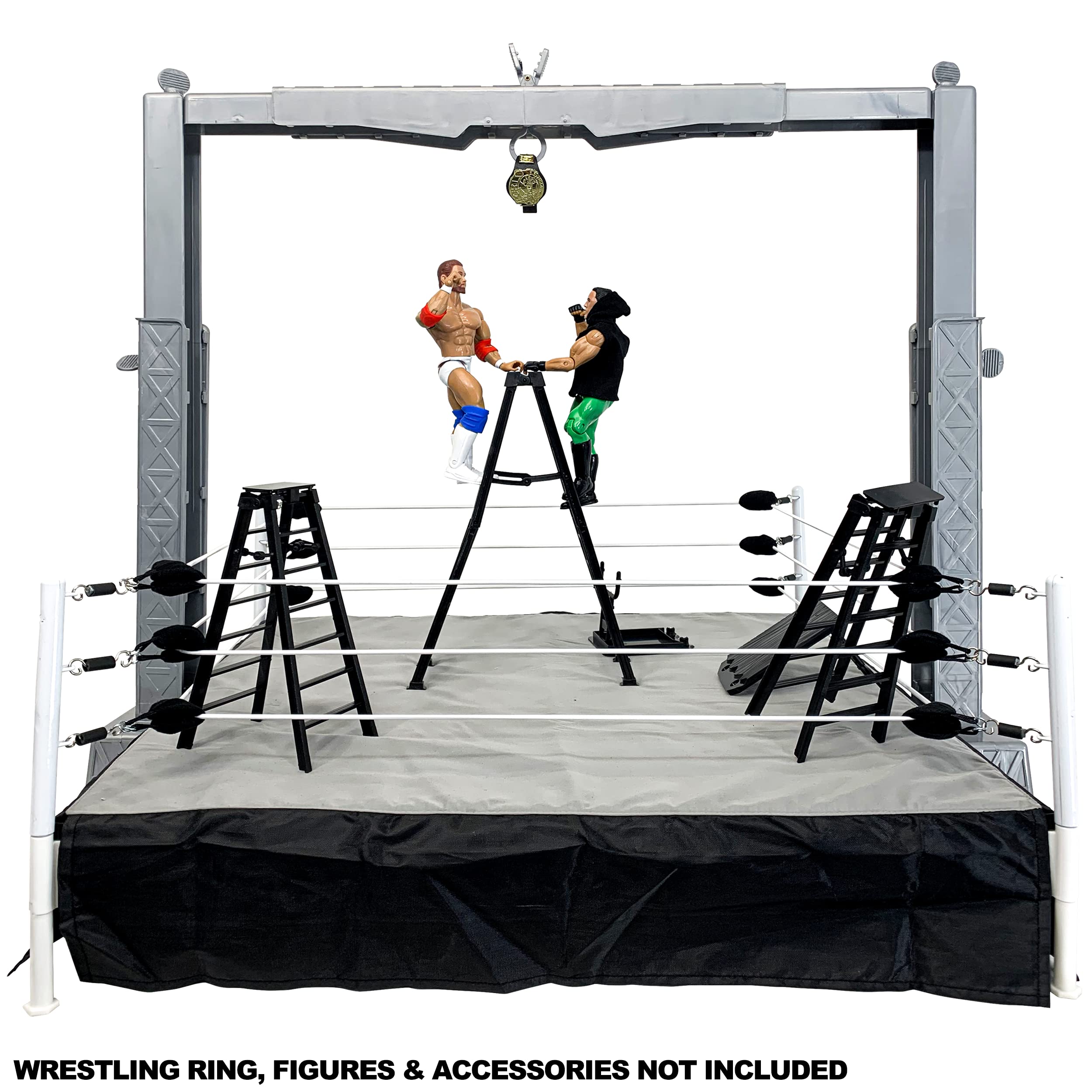 Premium Adjustable Wrestling Action Figure Playset with Accessories - Deluxe Grab The Gear Set for WWE & AEW Collectible Toys - Perfect for Kids' Playtime, Display & Role-Playing Battles