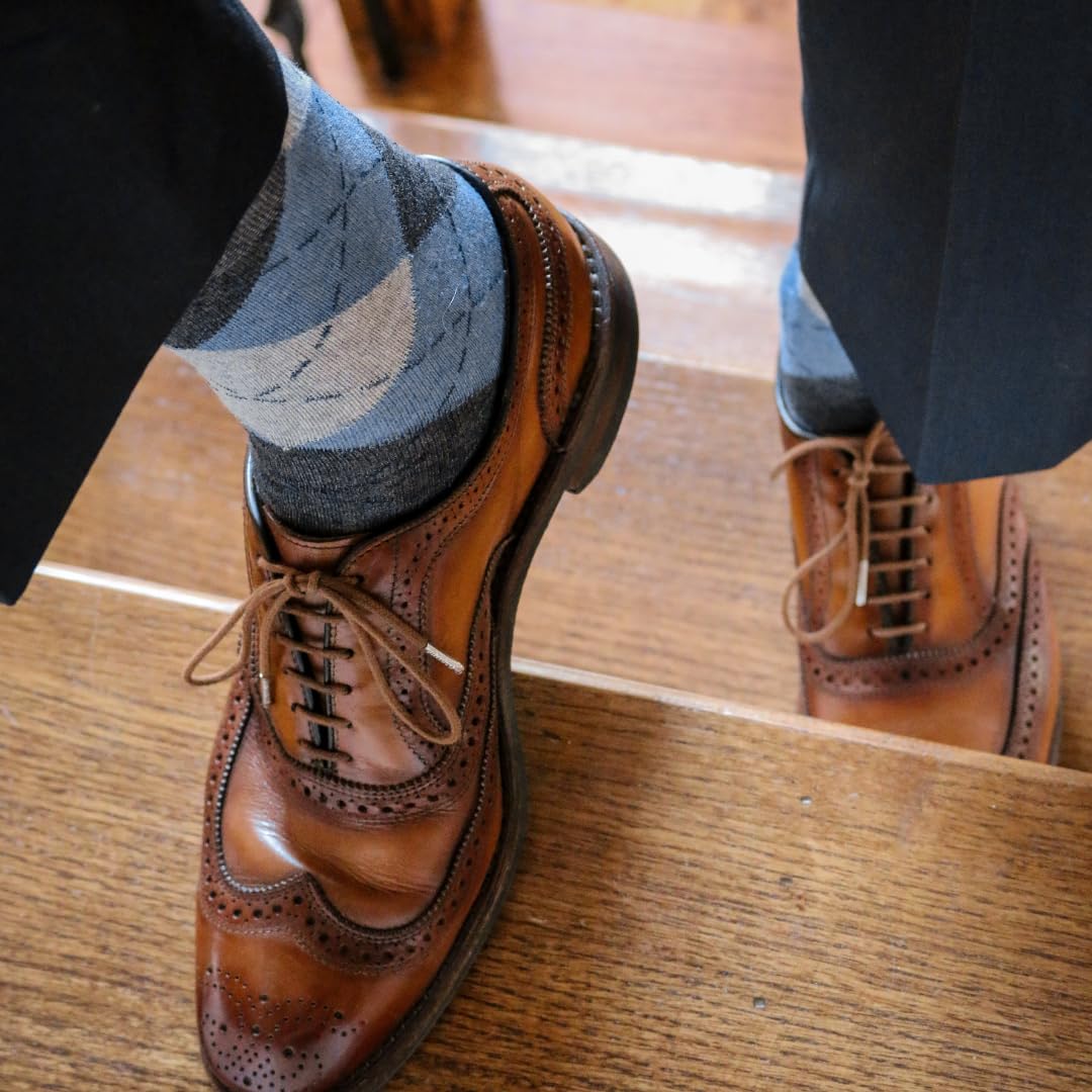 Premium Cotton Over the Calf Dress Socks for Men (9-Pack) | Soft & Breathable Long Socks That Stay Up | Perfect for Business, Formal & Casual Wear