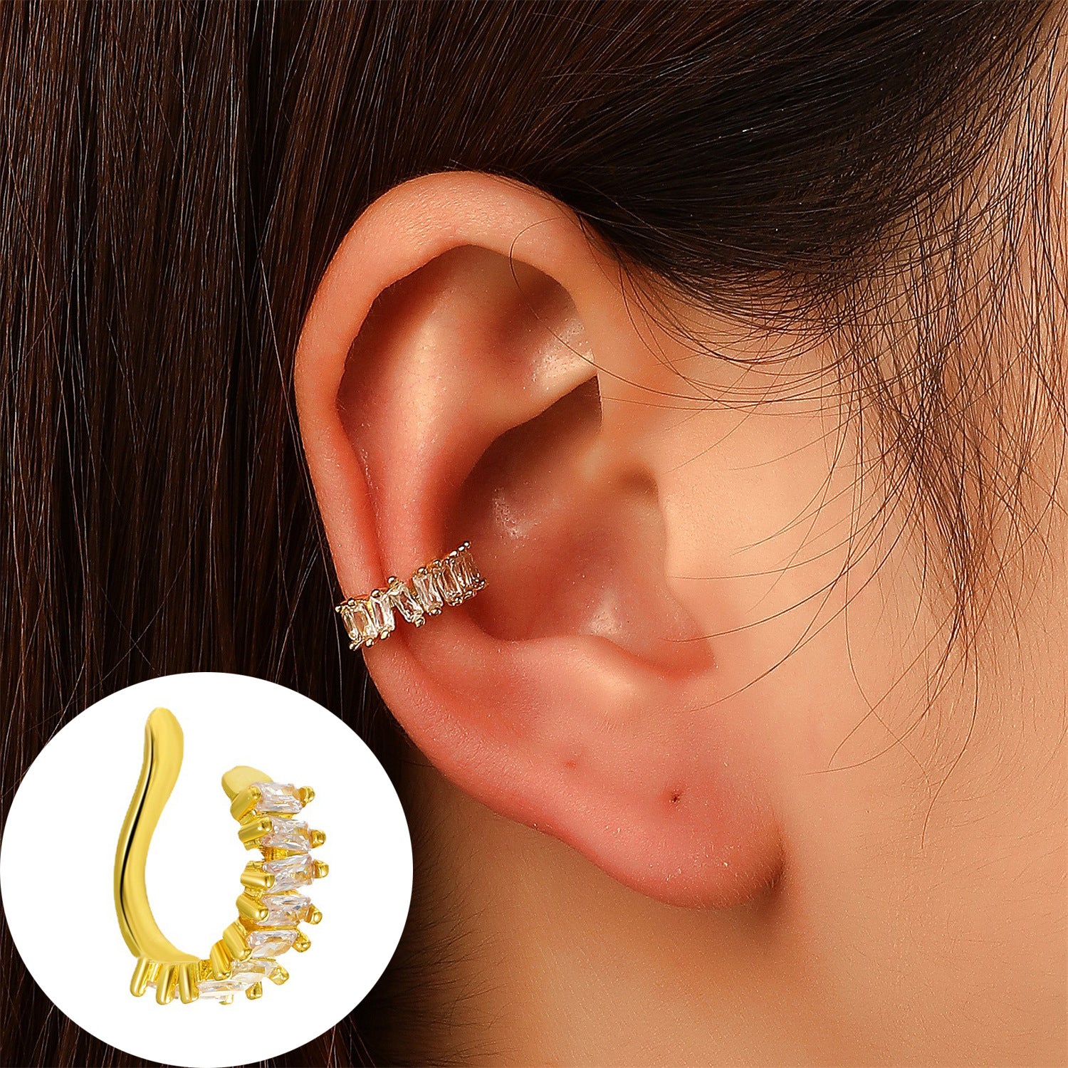 18K Gold Dainty Star Ear Cuff - No Piercing Conch Helix Clip Earring for Women | Trendy Cartilage Ear Jewelry Gift for Everyday Wear & Special Occasions
