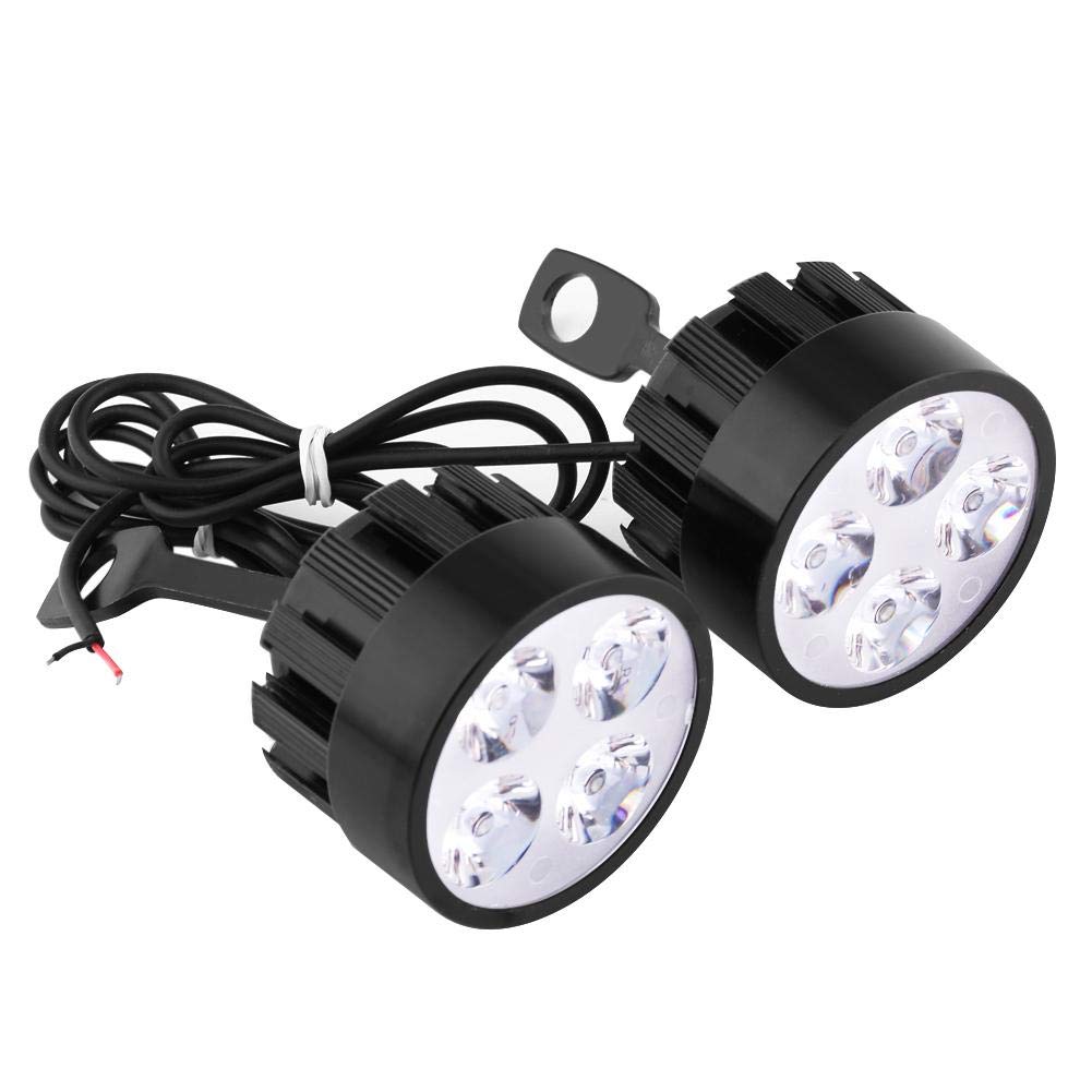 Universal 12V LED Motorcycle Spotlights - 1 Pair Waterproof Driving Fog Lights for Bikes & Scooters | Auxiliary Headlights for Night Riding & Off-Road Adventures