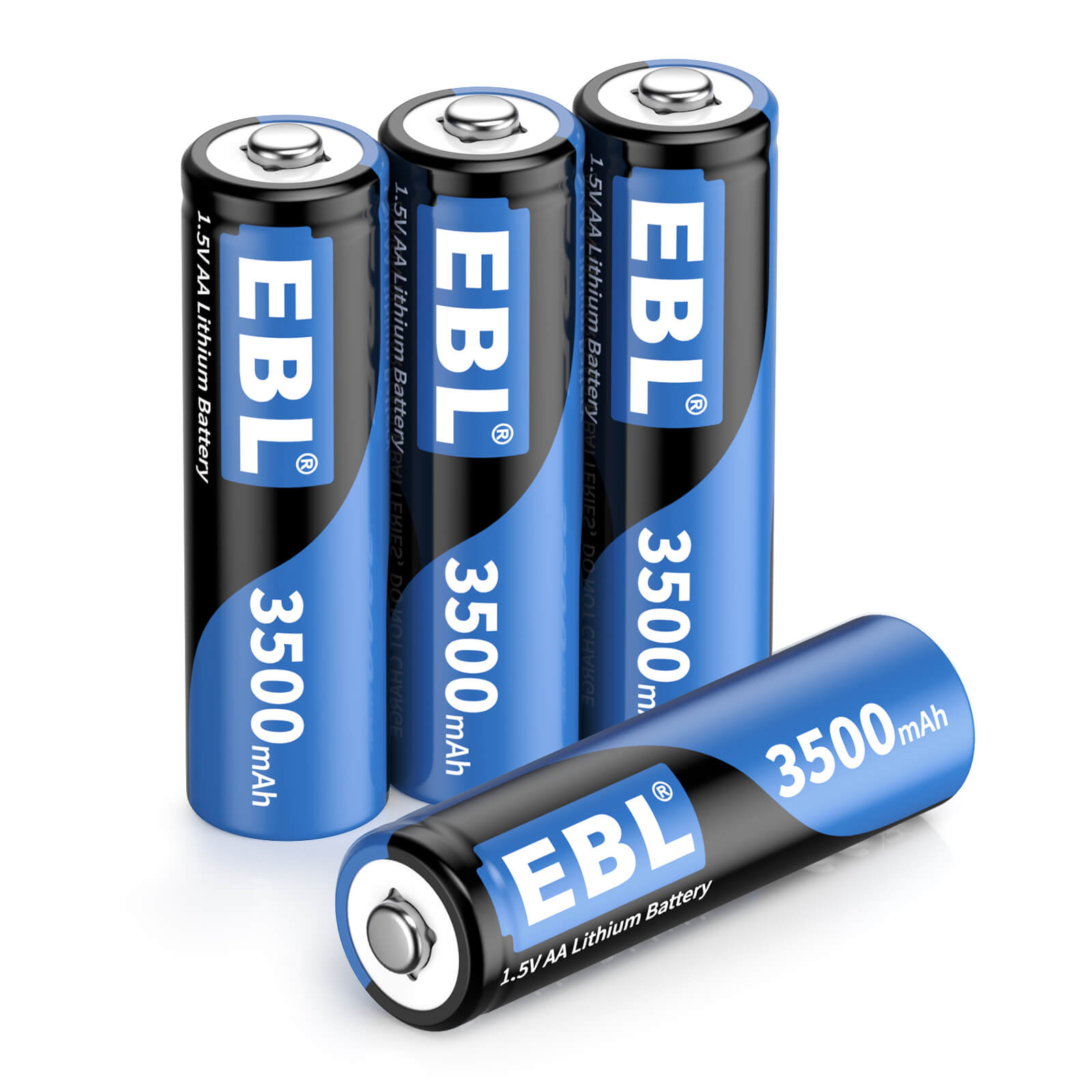 EBL 4 Pack 1.5V AA Lithium Batteries 3500mAh - Long Lasting Power for Digital Cameras, Flashlights, Toys & More - Non Rechargeable High Performance Batteries