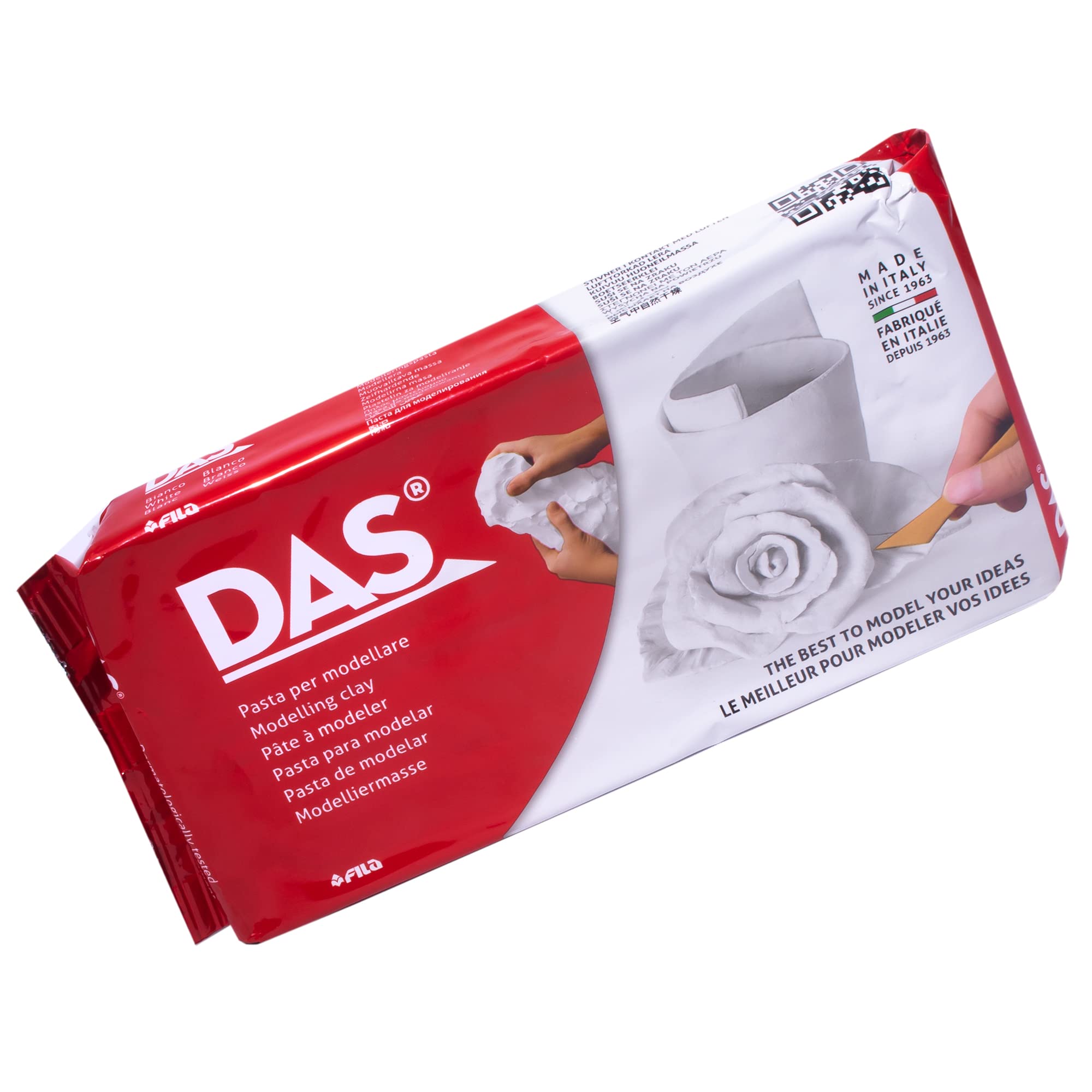 DAS Air-Hardening Modeling Clay - 2.2lb White Air Dry Clay Block for Sculpting, Coating & DIY Crafts | Non-Toxic Pliable Clay for Artists & Kids | Perfect for Home Decor, School Projects & Pottery Making