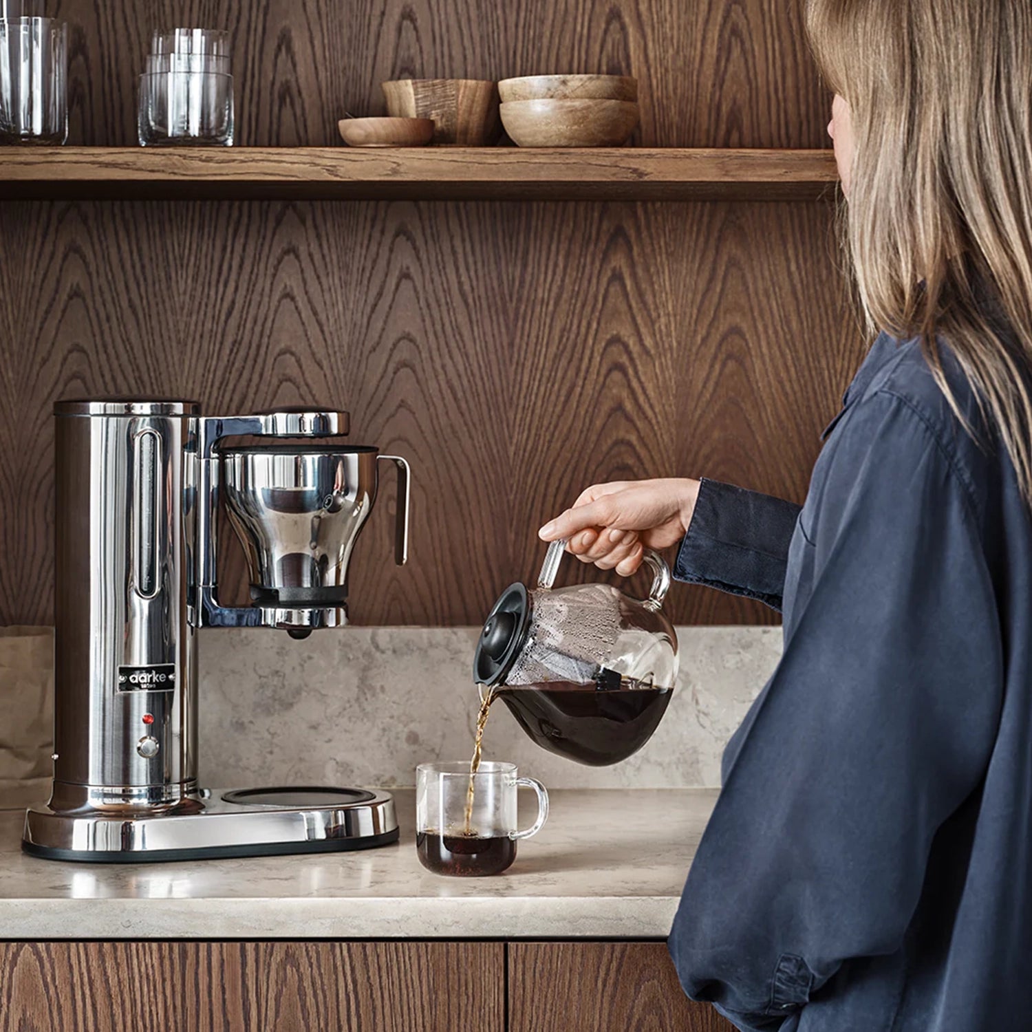Aarke A1306 Premium Stainless Steel Electric Drip Coffee Maker - Fast Brewing for Home, Office & Kitchen Use