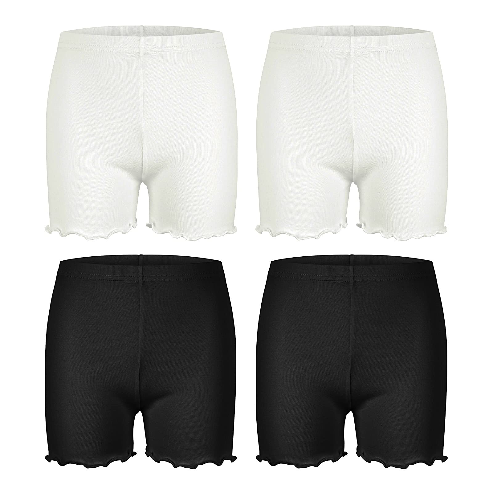 Girls Bike Shorts Under Dress - Non-Transparent Cotton Spandex Dance Shorts for Playground, Gym, Sports & Everyday Wear | Perfect for Dance Class, Playdates & Active Kids