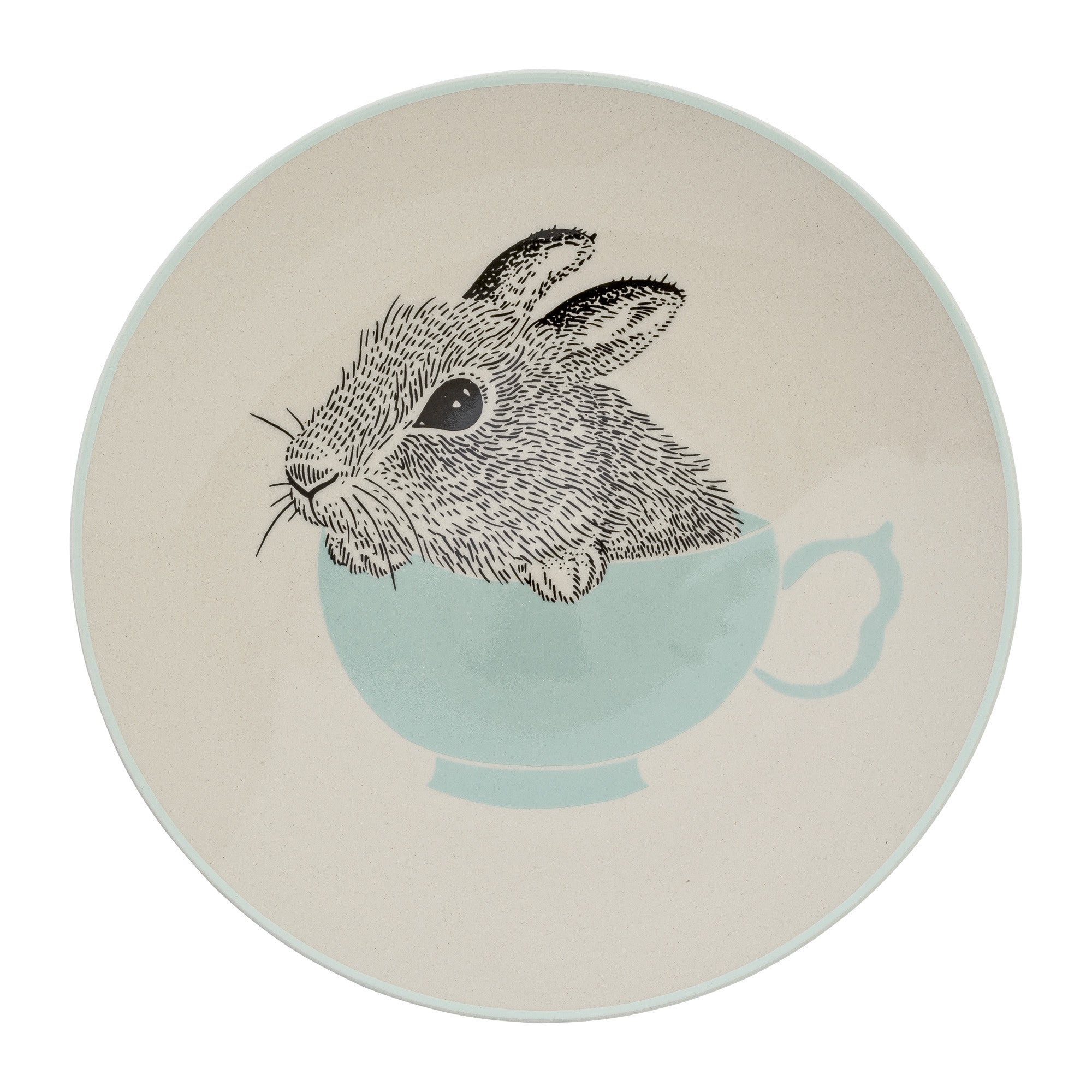 Bloomingville Albert Offwhite with Mint Plate - Elegant Dinnerware Set for Home Dining, Parties & Special Occasions