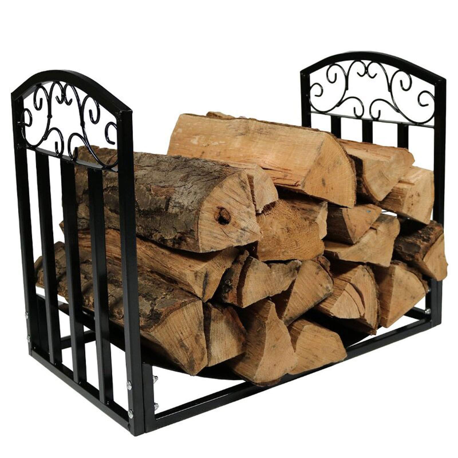 Heavy Duty Firewood Rack for Indoor & Outdoor Use - Durable Wood Storage Shelf with Fireplace Tool Holder - Perfect for Firewood, Kindling, and Stove Accessories - Ideal for Patio, Backyard, and Fireplace Areas
