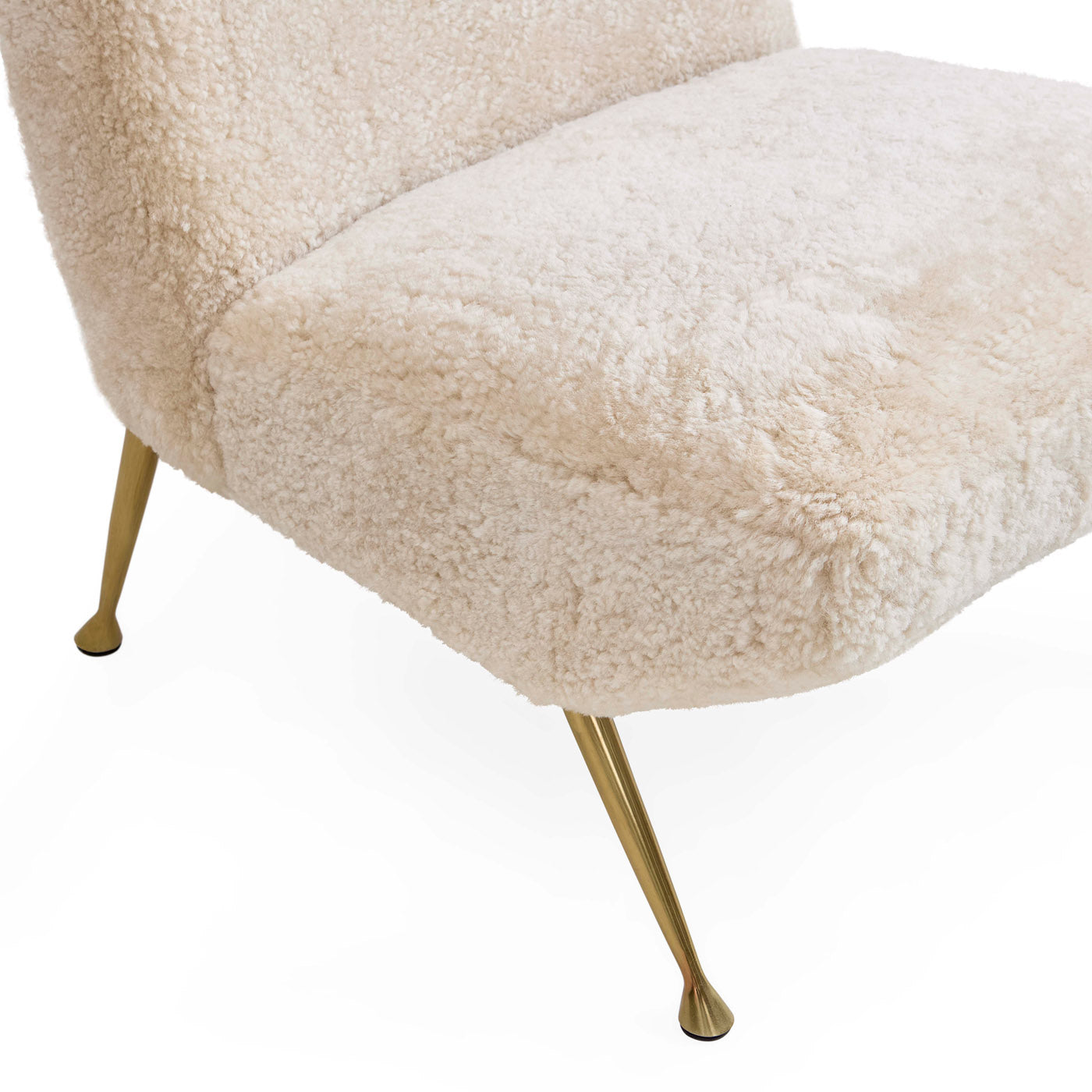 Gainsbourg Slipper Chair - Mid-Century Modern Accent Chair for Living Room, Bedroom & Office - Comfortable Upholstered Lounge Chair with Wooden Legs