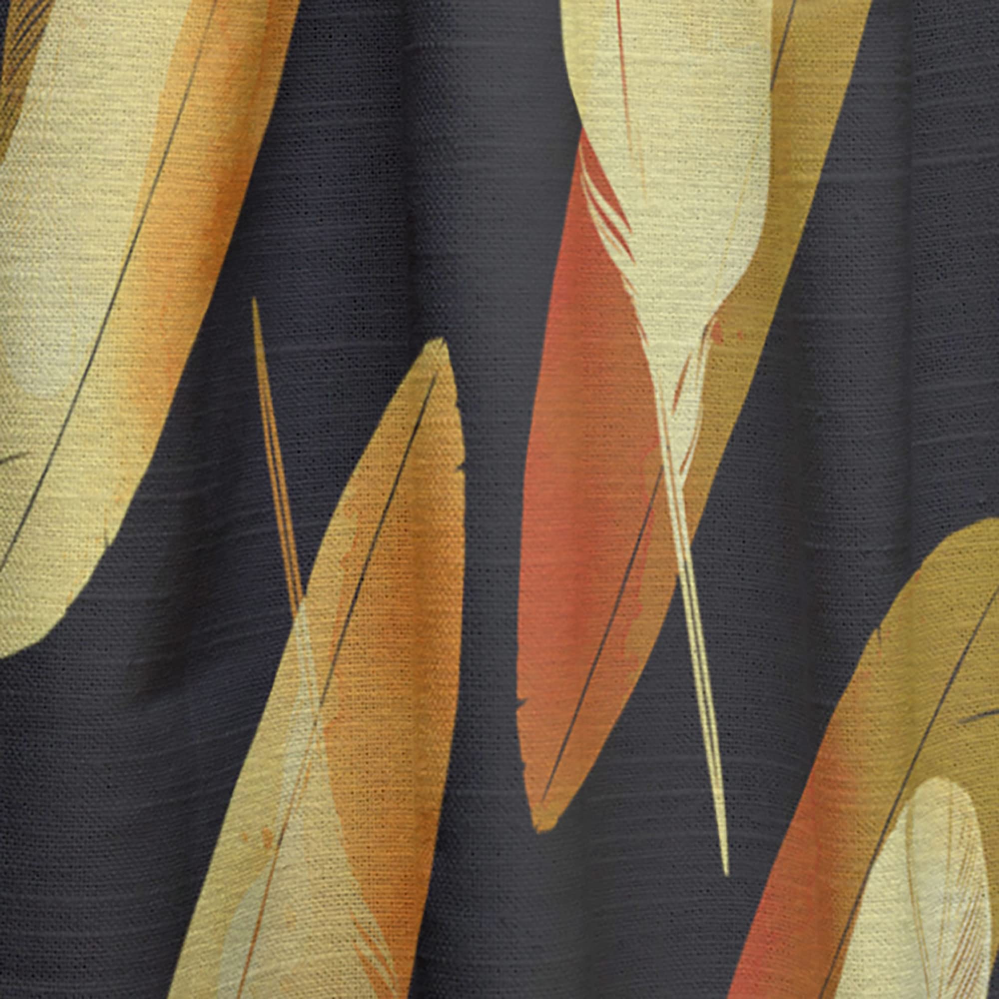 DesignQ Thermal Insulated Curtains - Bird Feathers Pattern Blackout Drapes for Bedroom & Living Room, 52x84 Inch Single Panel - Perfect for Home Decor & Light Control