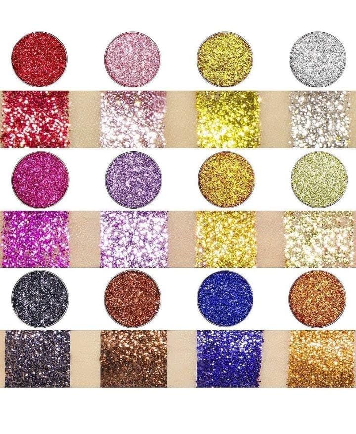 ZOOMIQUE 12-Color Glitter Eyeshadow Palette with Blender & Brushes - Perfect for Party & Night Out Makeup