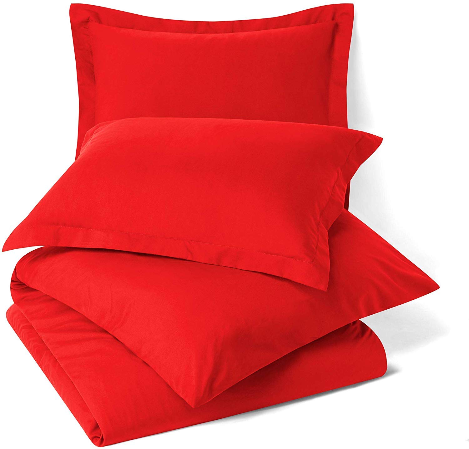 Premium 300 GSM Organic Cotton Bedding Set - 2 Piece Duvet Cover & Comforter, 1200 Thread Count (Red, Twin Size) for Cozy Bedroom & Guest Room Decor
