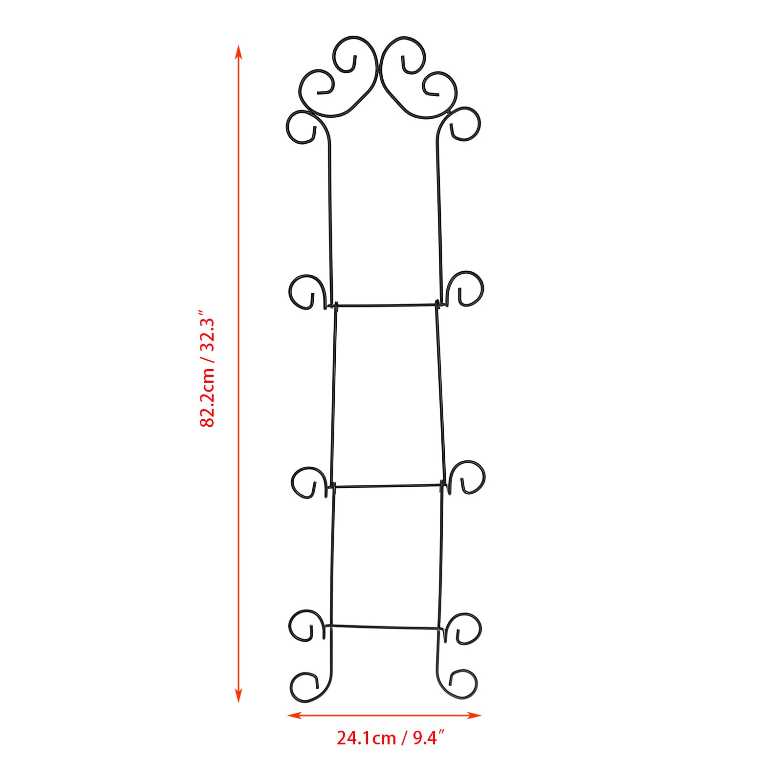 Sturdy 3-Tier Metal Wall Plate Holder Rack - Vertical Display for 8 Inch Plates, Platters & Artwork - Perfect for Kitchen, Dining Room & Home Decor Organization