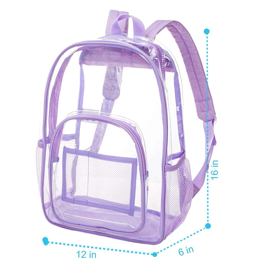 Clear Backpack for School & Travel - Heavy Duty Transparent See-Through Bookbag with Multiple Pockets | Perfect for Airport Security, Concerts, Stadiums & Work