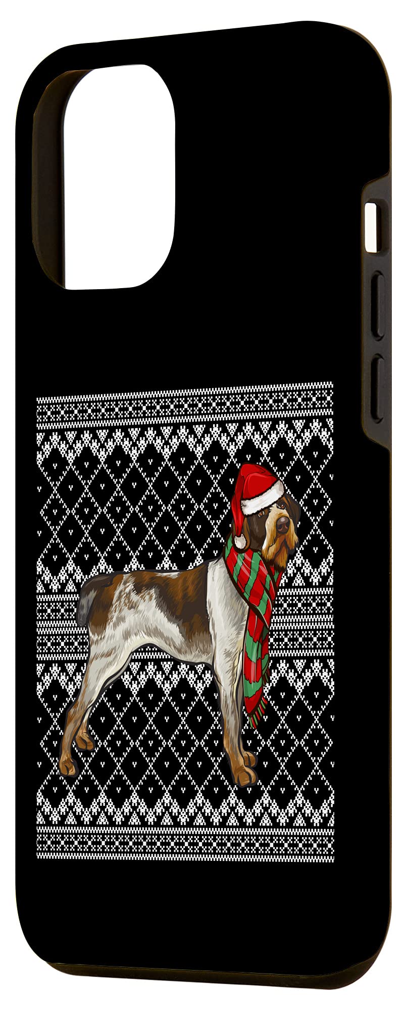 iPhone 12 Pro Max Case - German Wirehaired Pointer Santa Claus Christmas Design | Protective Phone Cover for Holiday Gifts & Winter Celebrations