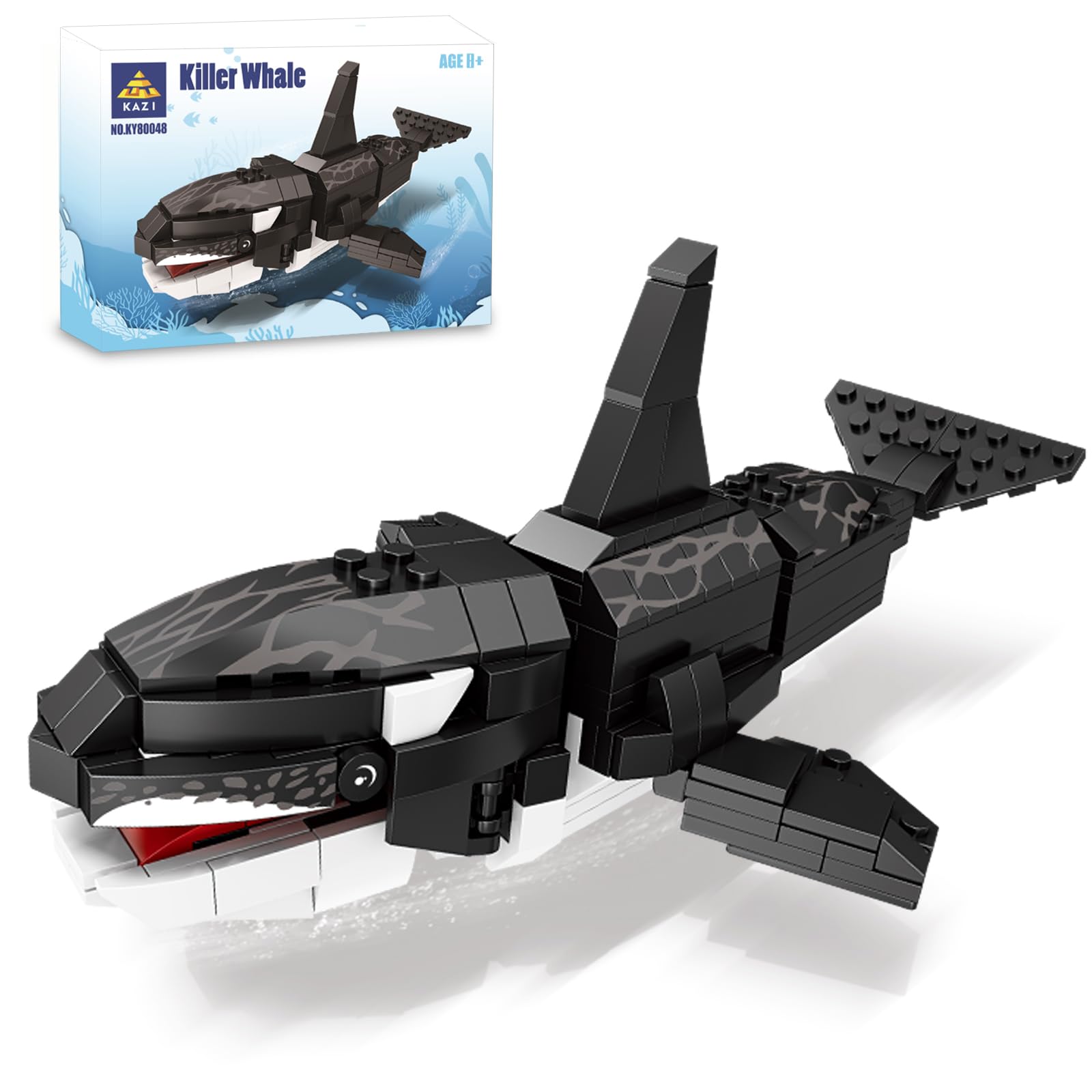 KAZI Orca Toys Building Blocks Set - STEM Educational Ocean Animal Toys for Kids Ages 6-10, Deep Sea Creatures Building Kit for Boys & Girls - Perfect for Birthday Party Favors, Christmas & Easter Gifts | Creative Play, STEM Learning & Classroom Activities