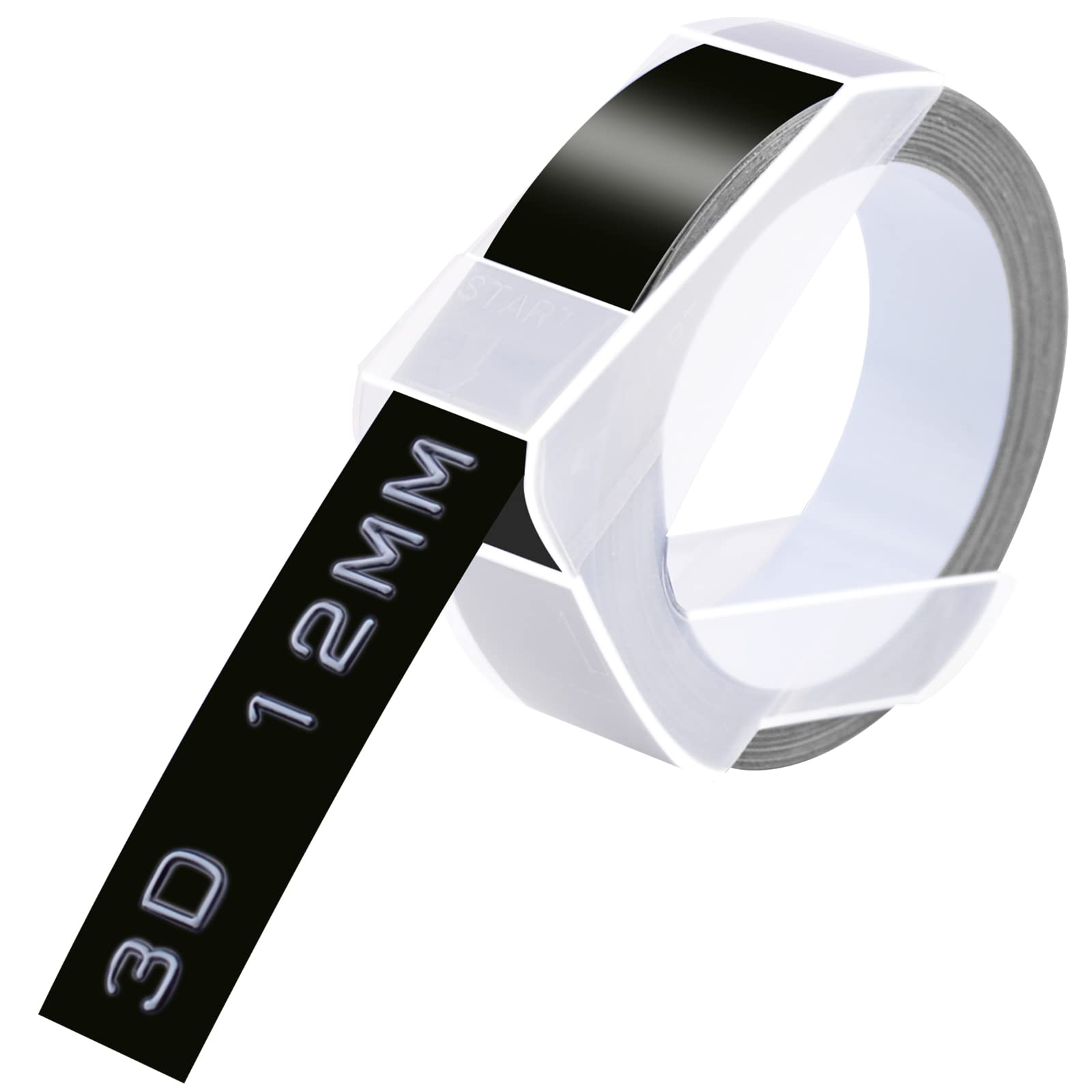 GREENCYCLE 3D Plastic Embossing Label Tape - 1/2