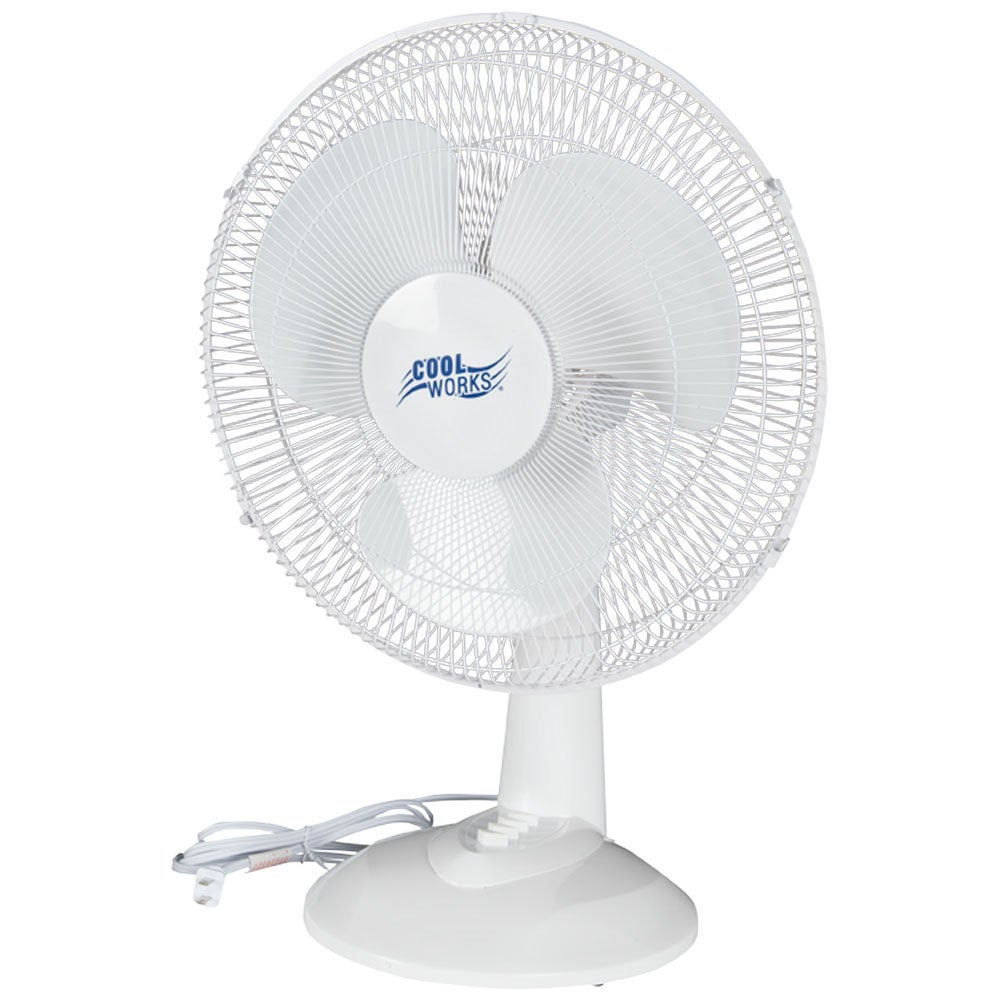 COOL WORKS 16 Inch Table Fan CRDF 16A - Quiet Portable Desk Fan for Home, Office & Dorm Room Cooling