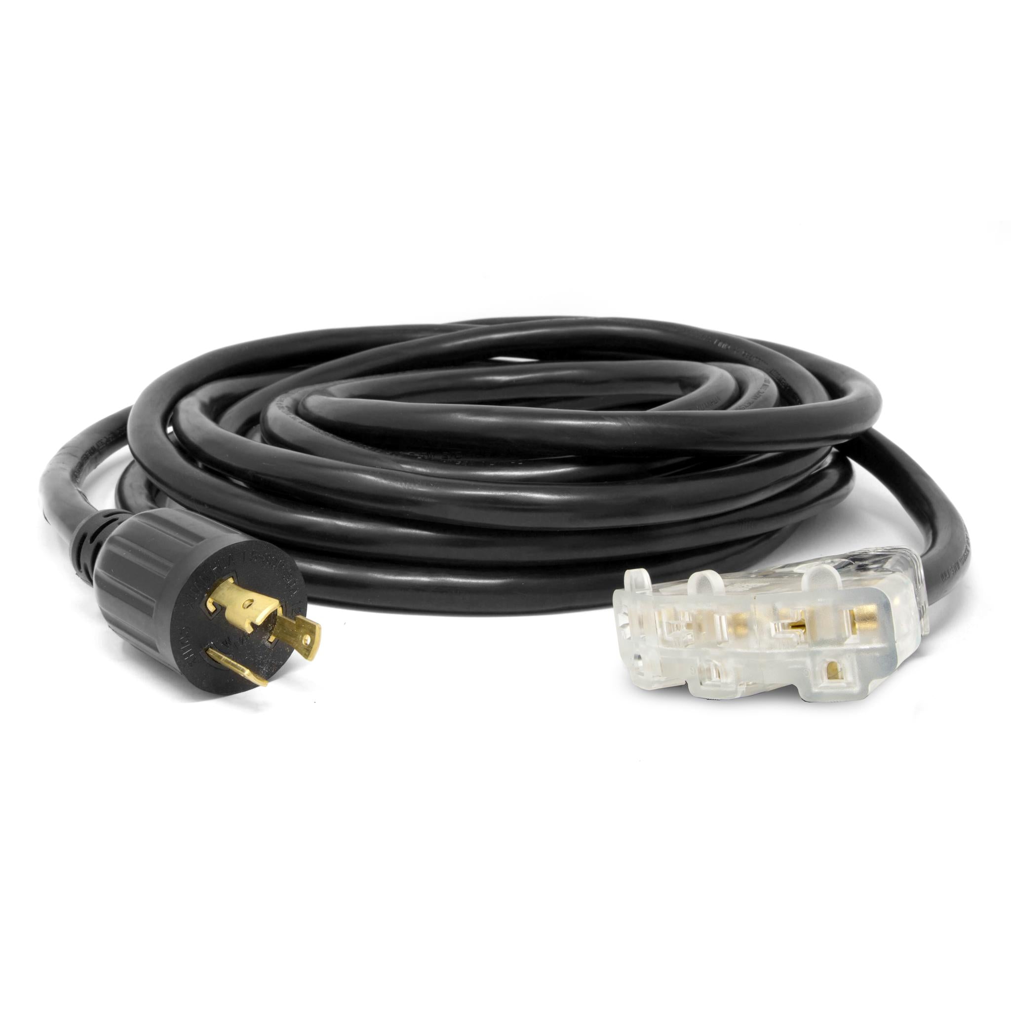 WEN PC2513 25 ft. 30 Amp 10 Gauge SJTW Heavy Duty Generator Extension Cord - L5-30R to Three 5-20R Outlets - Ideal for Power Tools, RVs & Emergency Backup Power