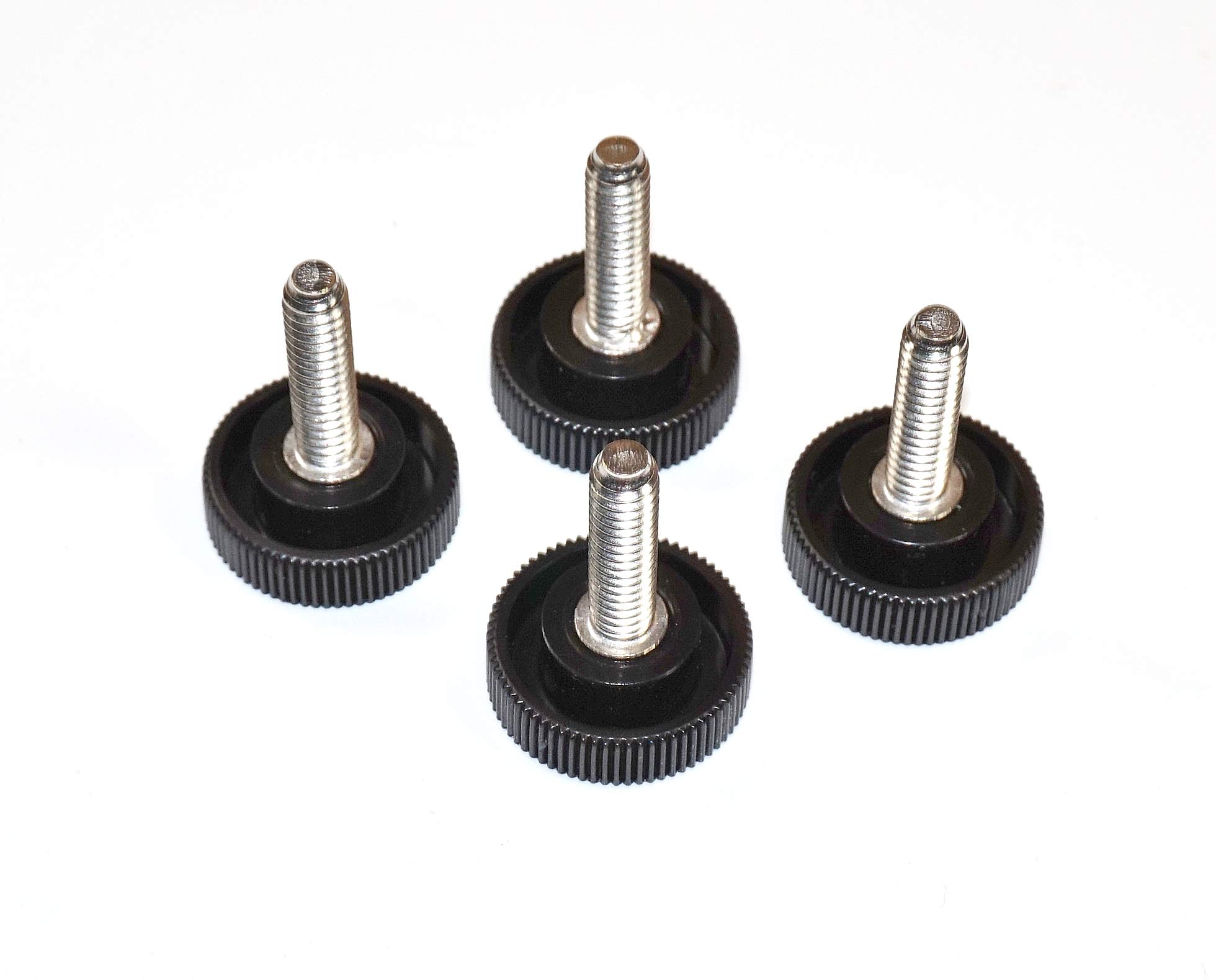 4 Pack 1/4-20 x 1 Inch Stainless Steel Thumb Screws with Knurled Plastic Head - Round Knob for Furniture, Electronics, DIY Projects & Equipment Assembly