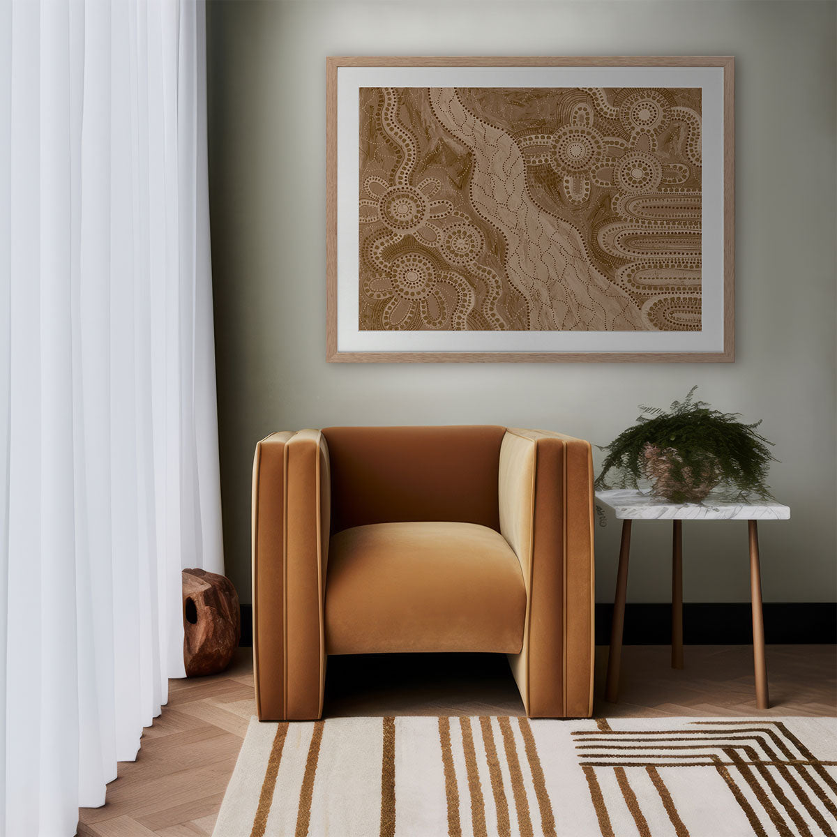 Bila IV Brown Landscape Art Print - Premium Canvas Wall Decor for Living Room, Bedroom & Office - Nature Inspired Home Decor