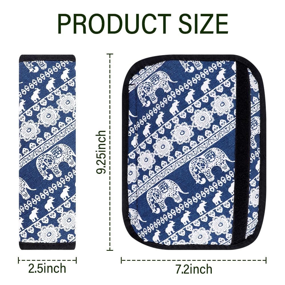 2PCS Boho Seat Belt Cover Pad - Universal Car Seatbelt Cushion for Shoulder Protection & Interior Decor, All Season Comfort for Kids & Adults - Perfect for Road Trips, Commuting and Long Drives (Seatbelt Cover-E)