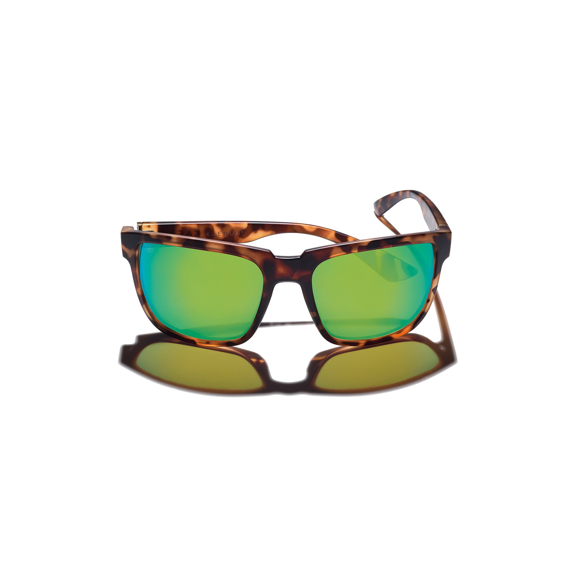 Salton Polarized Sunglasses for Men & Women - Matte Tortoise Frame with Coastal Green Mirror Lens - UV Protection for Driving, Fishing & Outdoor Activities