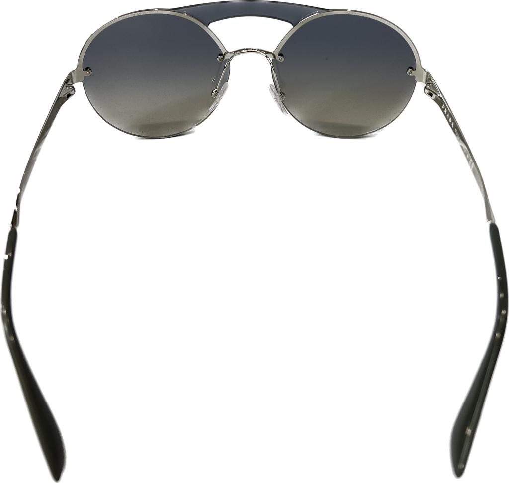 Original Prada PR65TS 1BC5R0 Sunglasses - Silver & Blue Gradient Aviator Style Luxury Sunglasses for Women & Men | UV Protection, Fashion Accessory for Travel, Beach & Outdoor Activities