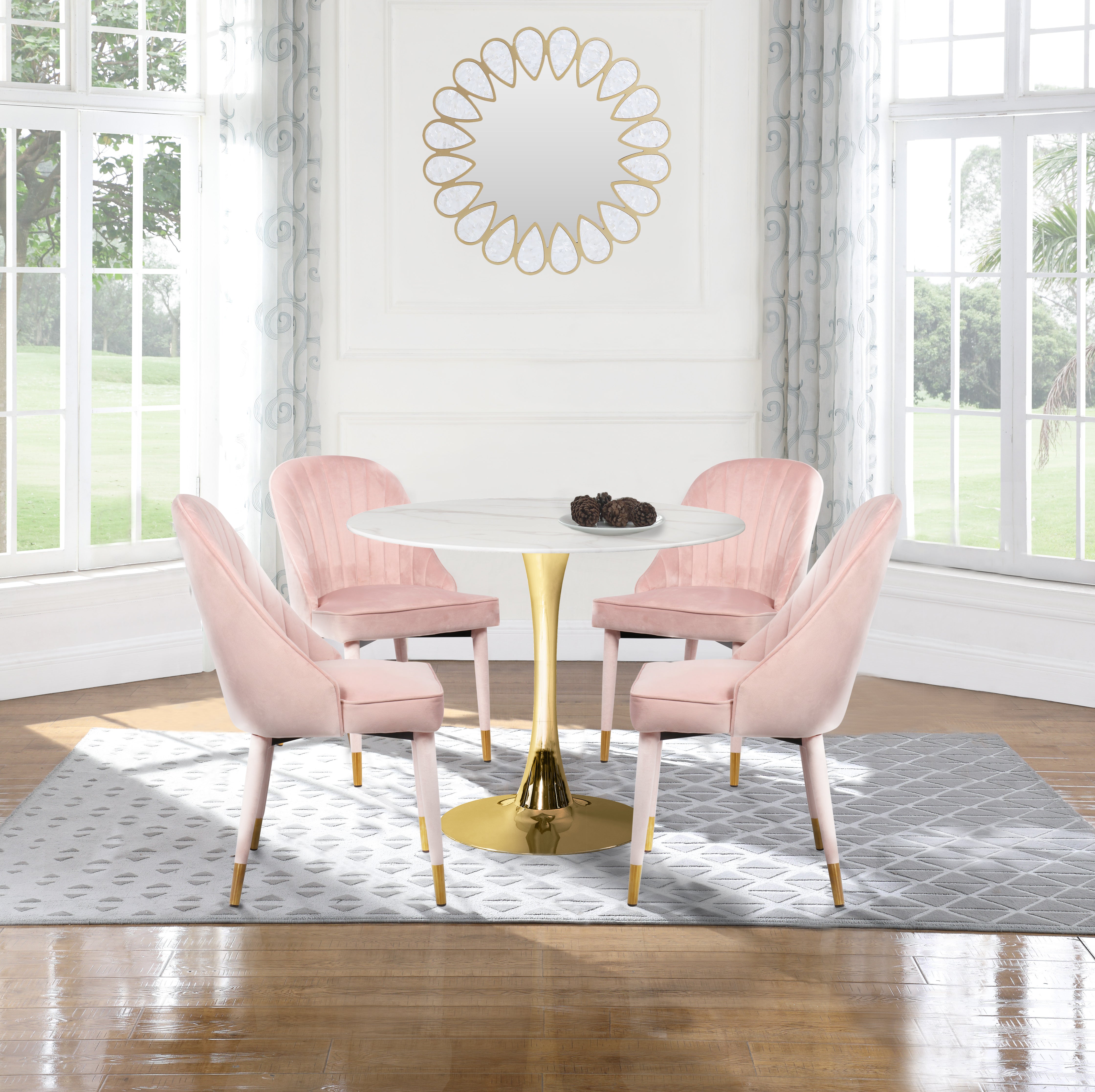 Luxury Belle Velvet Dining Chairs - Soft Upholstered Modern Accent Chairs for Dining Room, Kitchen, or Office - Elegant Home Decor & Comfortable Seating Solution