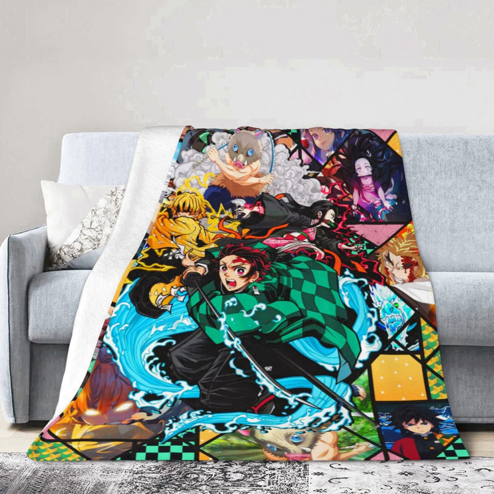 3D Anime Blanket Super Soft Flannel Throw Blanket for Couch, Bed & Sofa - 60x50 Inch All Season Cozy Cartoon Blanket - Perfect for Napping, Movie Nights & Home Decor