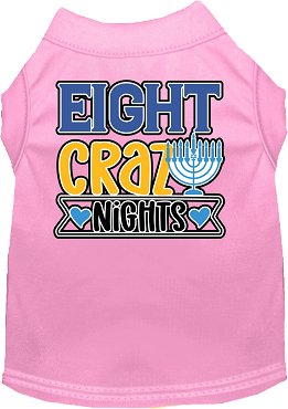 Eight Crazy Nights Screen Print Dog Shirt - Funny Christmas Pet Apparel in Multiple Colors - Perfect for Holiday Parties & Festive Pet Photos