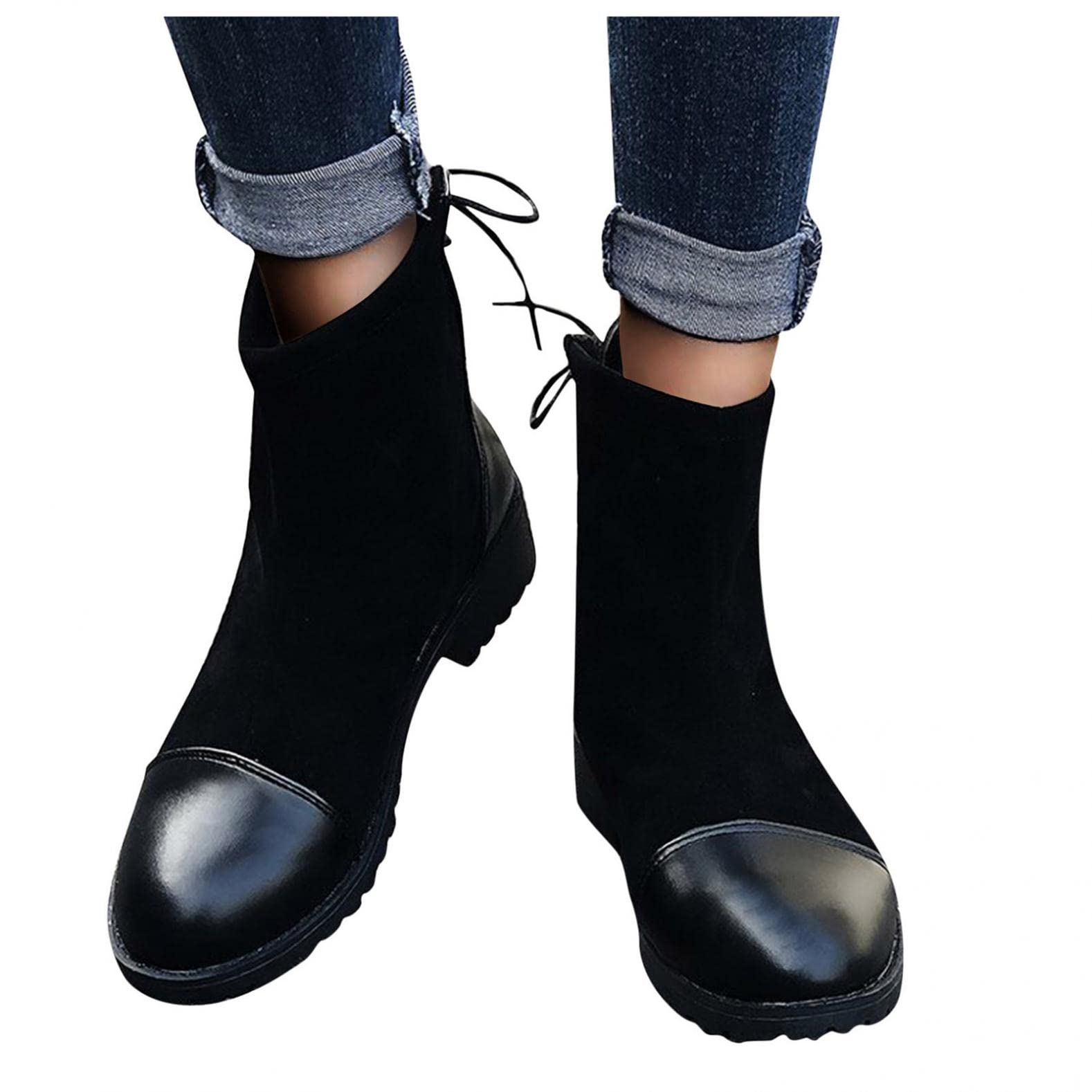 Haoricu Women's Black Stretch Boots - Fashionable Thin Short Tube Socks Boots for Girls | Perfect for Winter, Fall, and Casual Outfits