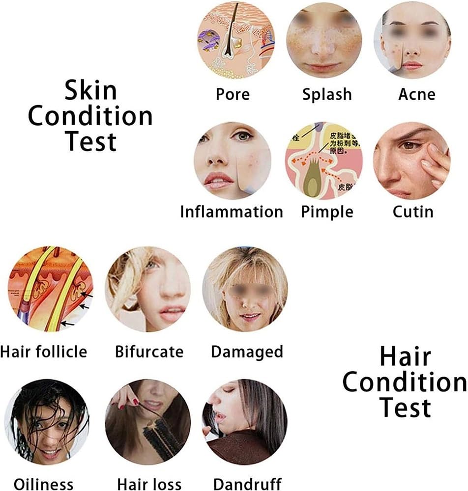 5-200X HD Digital Skin & Hair Detector Analyzer with LCD Screen - Professional Hair Follicle Tester & Scalp Analyzer for Skin Analysis | Perfect for Dermatologists, Salons & Home Hair Care