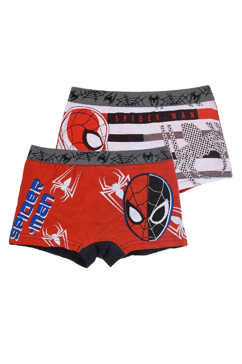 Marvel Spider-Man Boys' Boxer Shorts Underwear Set of 2 - Soft Cotton Briefs for Toddlers 2-3 Years - Multicolor Superhero Underwear for Kids - Perfect for Playtime, Sleepwear & Everyday Wear