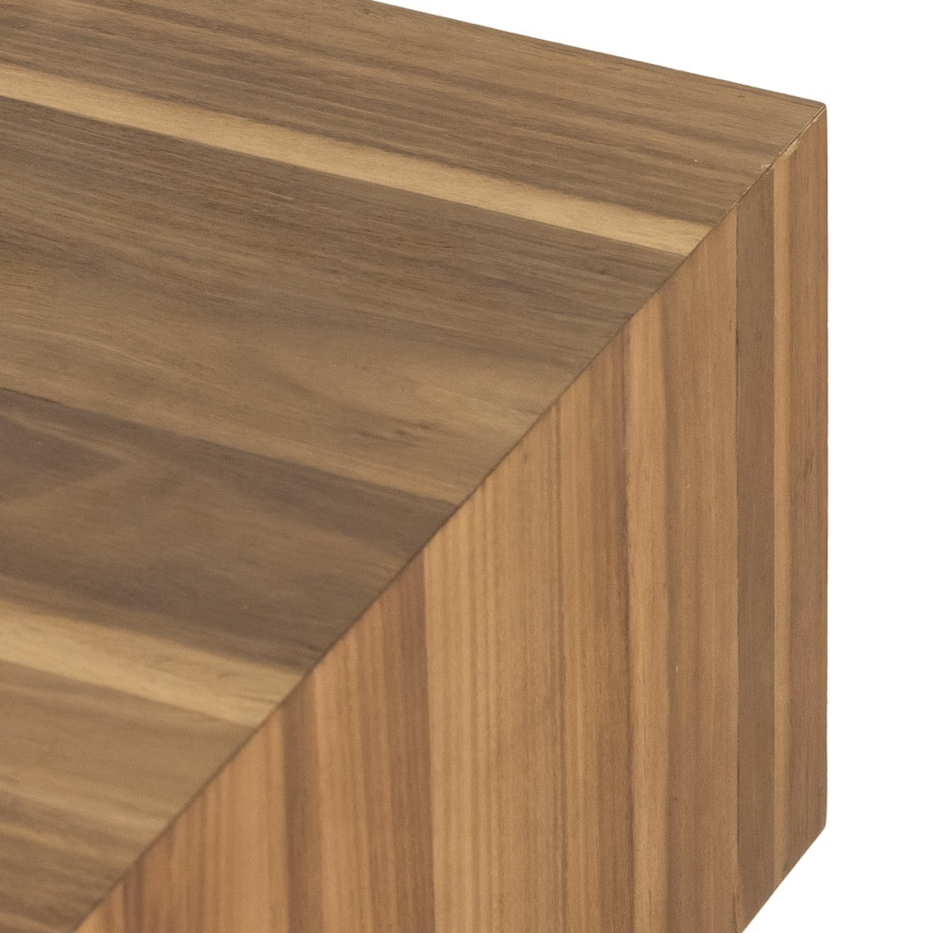 Hudson Rectangle Coffee Table - Natural Yukas Wood Finish for Living Room, Lounge & Office - Modern & Stylish Home Decor