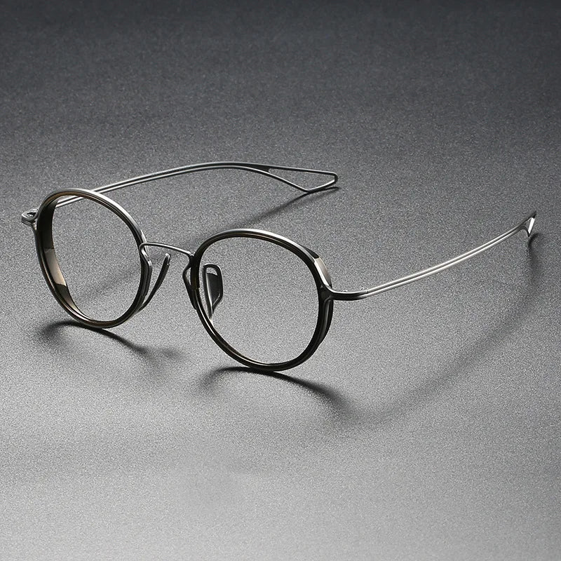 Unisex Full Rim Oval Round Titanium Eyeglasses Frame 42410 - Lightweight Durable Glasses for Men & Women - Perfect for Reading, Driving & Everyday Use