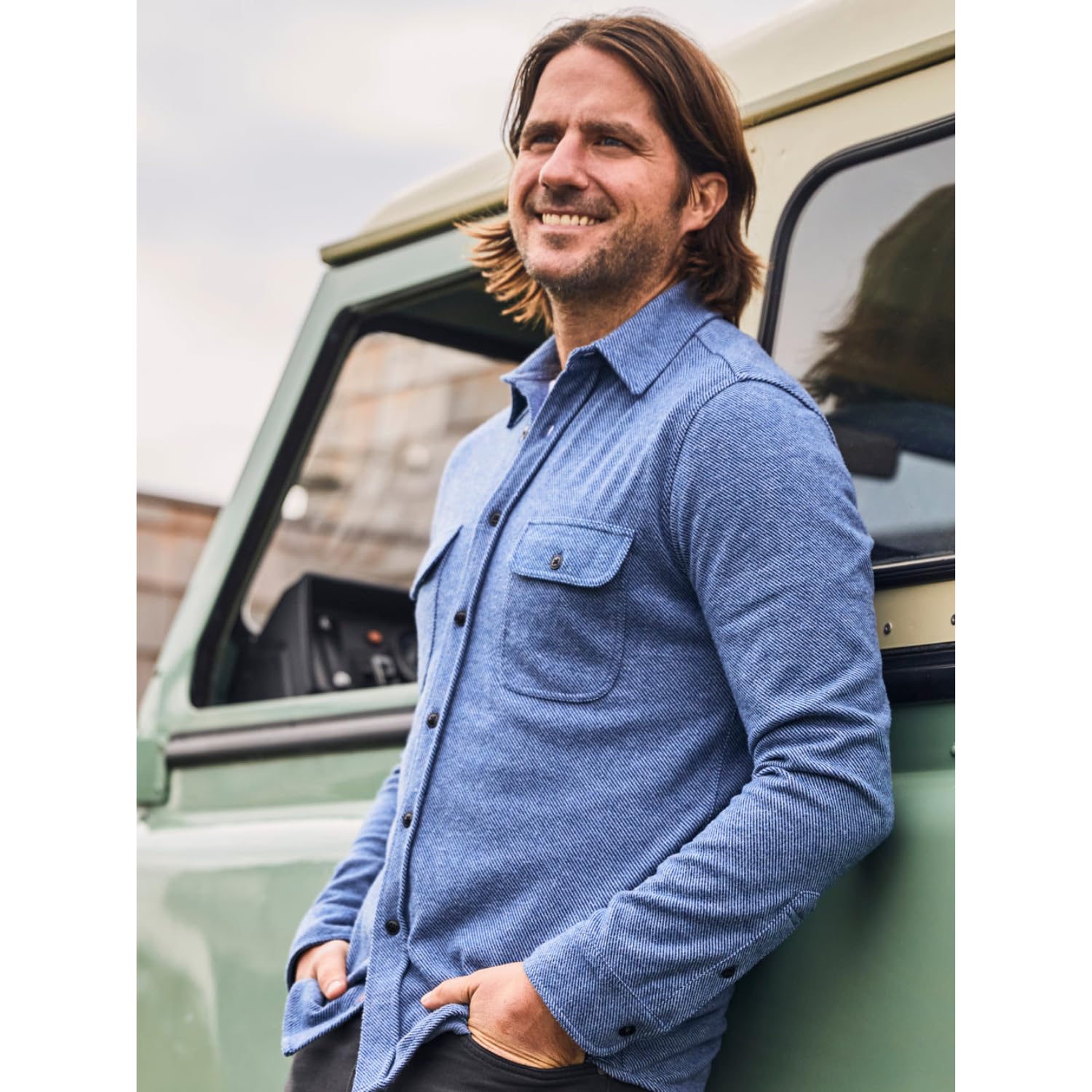 Faherty Men's Legend Sweater Shirt - Premium Cotton Blend Long Sleeve Pullover for Casual Wear, Outdoor Activities & Layering in Fall/Winter