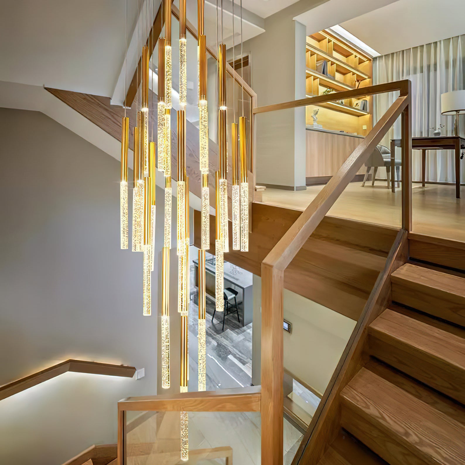 Modern Bubble Glass Pendant Light - Elegant Hanging Chandelier for Dining Room, Kitchen Island & Bedroom Decor - Dimmable LED Lighting Fixture