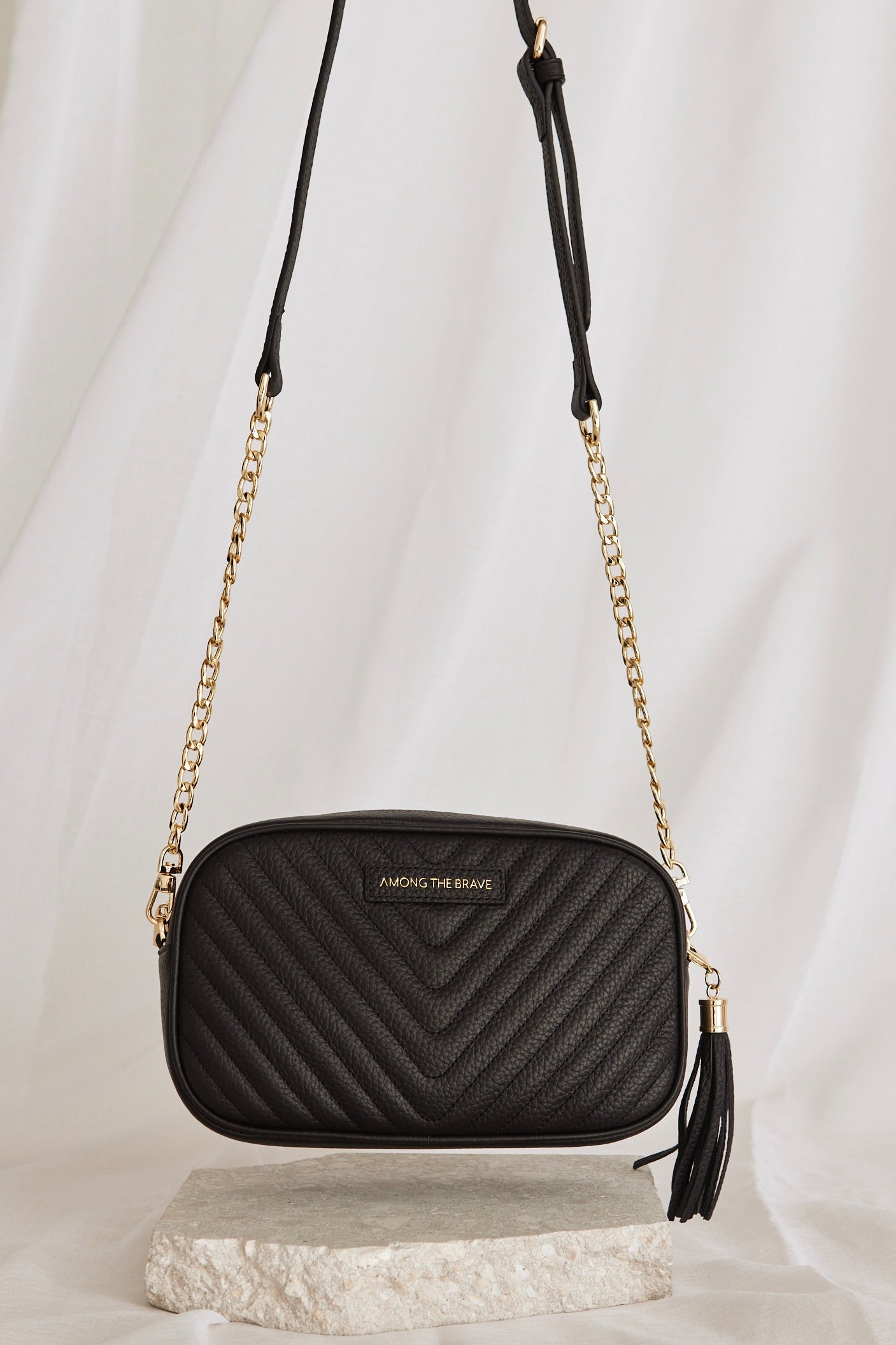 Berlin Black Leather Chevron Quilted Handbag - Stylish Crossbody Purse for Women, Perfect for Work, Travel & Everyday Use
