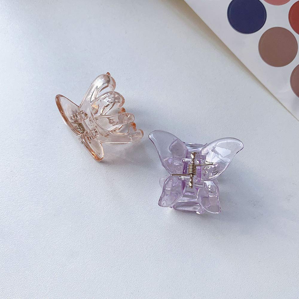 4PCS Mini Butterfly Hair Clips - Korean Style Transparent Hair Claws for Women & Girls | Perfect for School, Work, Parties & Everyday Hairstyling