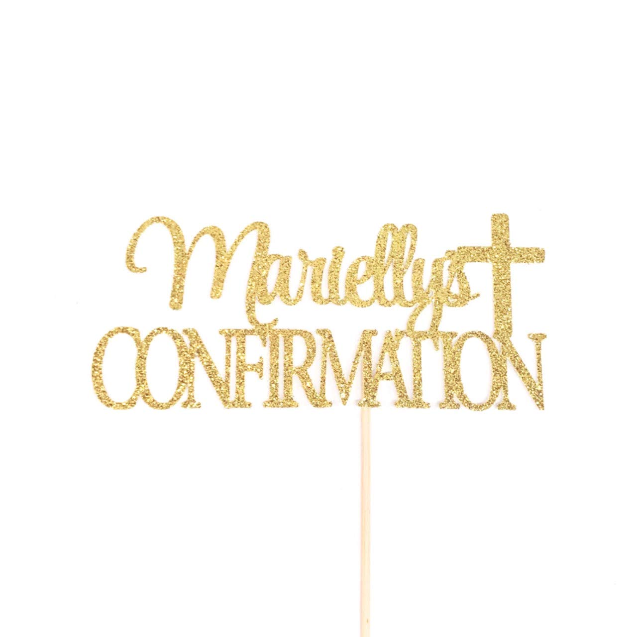ANY NAME Confirmation Cake Topper - God Bless Baptism Cake Decorations - Personalized Religious Celebration Cake Topper for First Communion, Christening & Baby Shower Parties