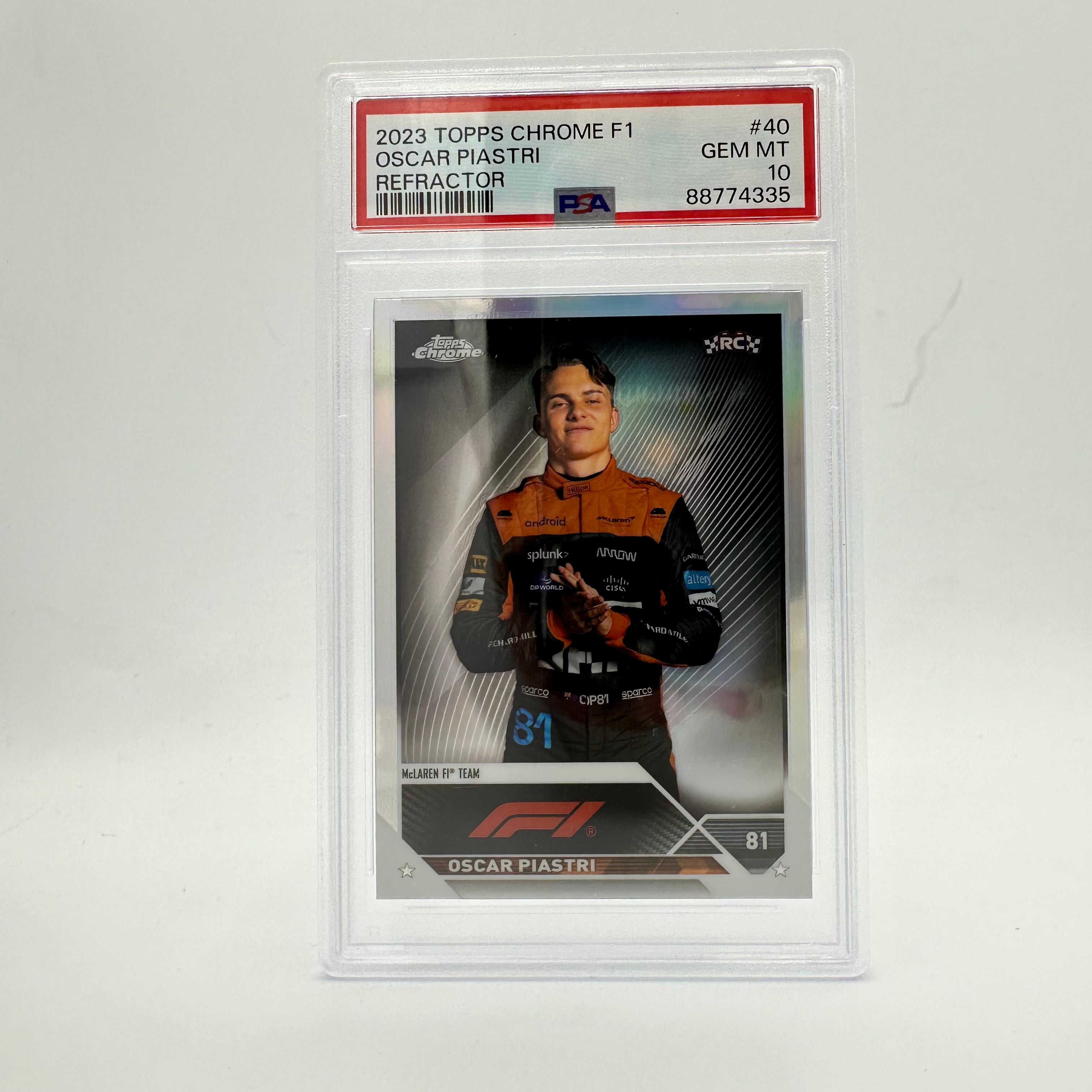 PSA 10 Oscar Piastri #40 Refractor 2023 Topps Chrome Rookie Card - Collectible Trading Card for Sports Memorabilia & Investment