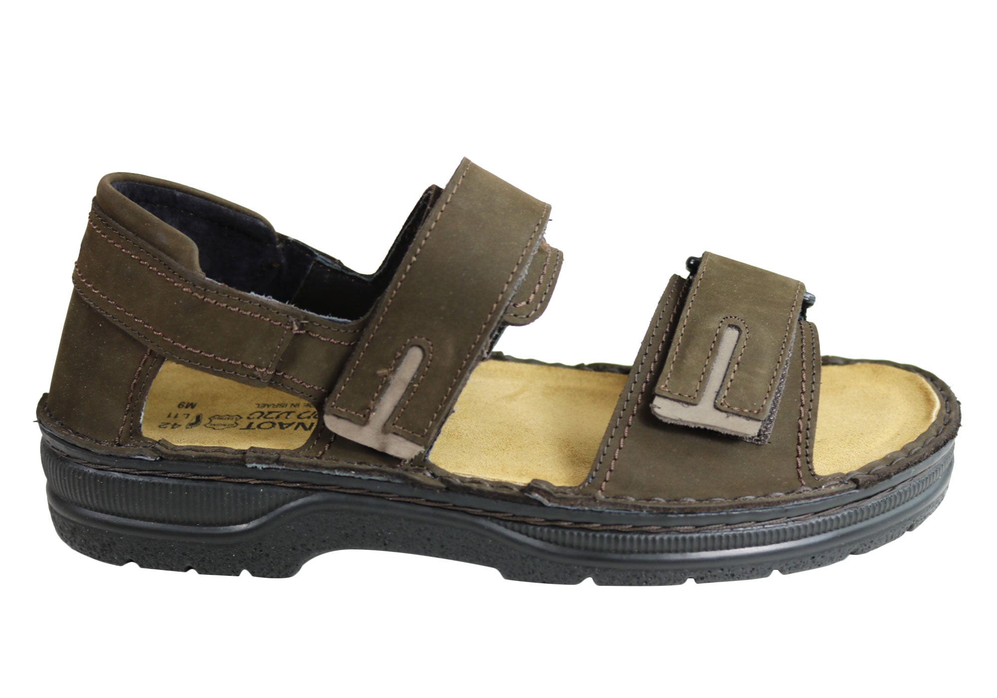 Naot Martin Men's Comfortable Adjustable Orthotic-Friendly Leather Sandals - Perfect for Walking, Travel & Outdoor Activities